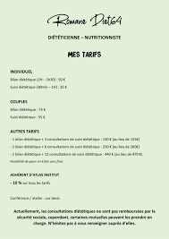 tarif dieteticienne